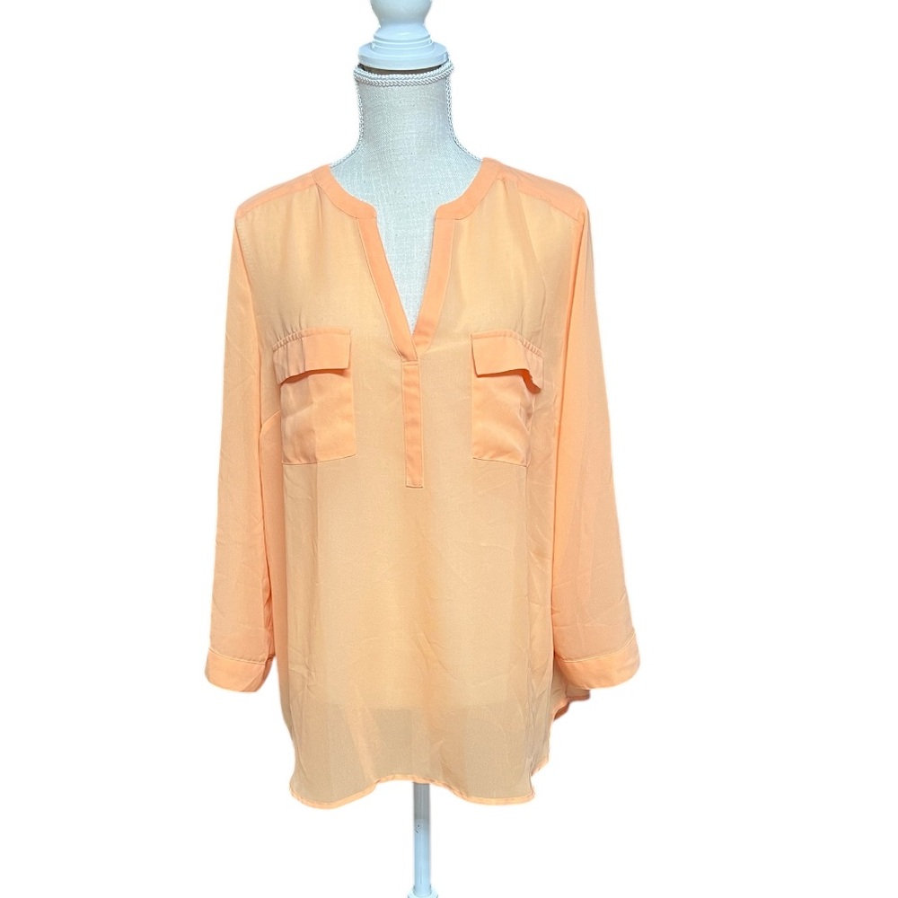 Peach V-Neck Women's Top
